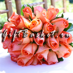 Букет невесты Королевский из оранжевых роз